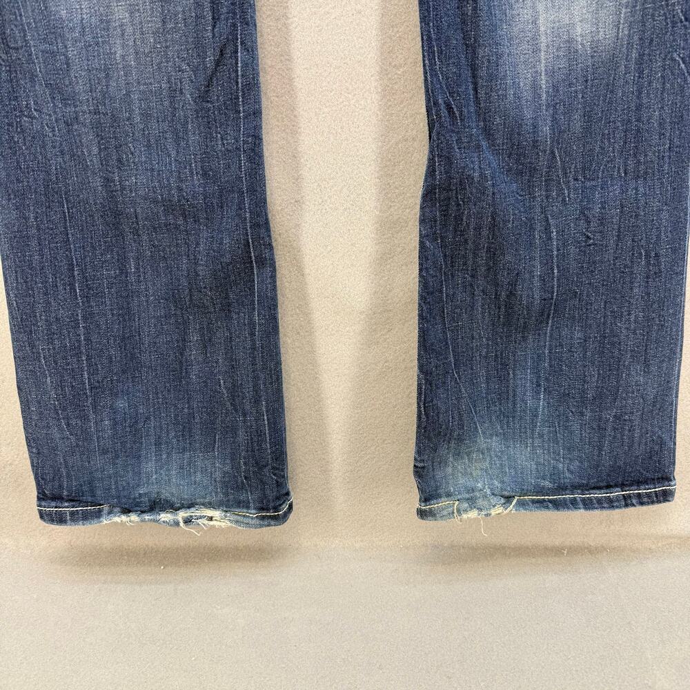Miss Me Jeans Women's 30x34  Blue Signature Boot Lace Fleur De Lis Pockets - Picture 7 of 16